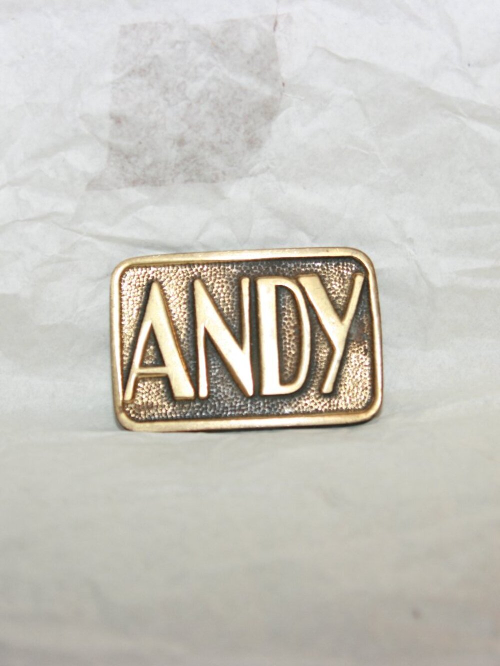 Vintage ANDY Belt Buckle Solid Brass US Made
